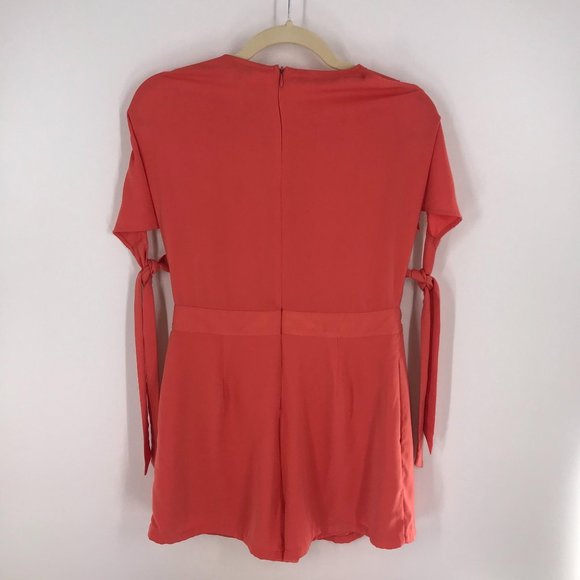 NAKED ZEBRA ORANGE COLD SHOULDER ROMPER - Picture 3 of 9